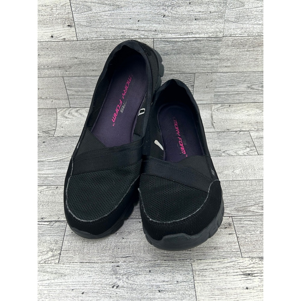 Skechers Memory Foam Women's Black Slip On Athletic Shoes Size 8.5